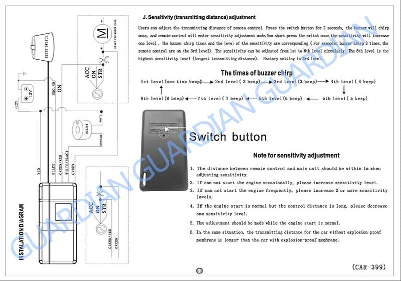 Inmovilizador GA-16 2,4 G, sistema de alarma para automóvil con bloqueo de motor antisecuestro inalámbrico, dispositivo de corte de circuito inteligente, llave RFID inteligente