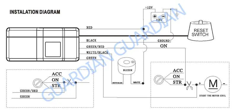 Inmovilizador GA-16 2,4 G, sistema de alarma para automóvil con bloqueo de motor antisecuestro inalámbrico, dispositivo de corte de circuito inteligente, llave RFID inteligente