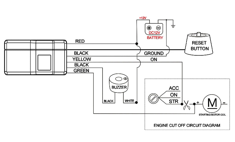 Inmovilizador GA-16 2,4 G, sistema de alarma para automóvil con bloqueo de motor antisecuestro inalámbrico, dispositivo de corte de circuito inteligente, llave RFID inteligente