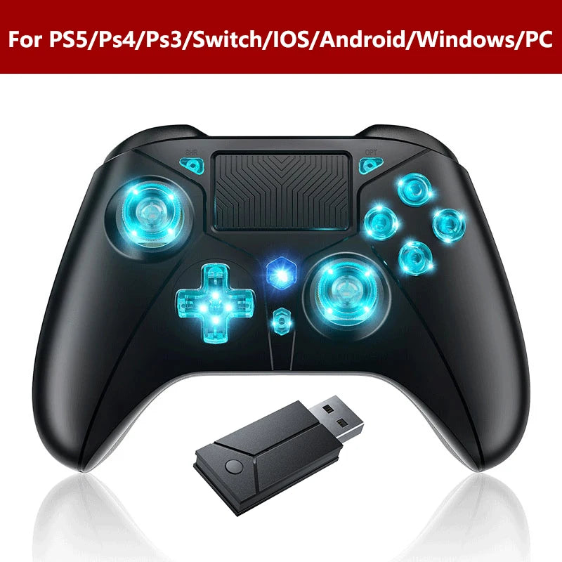 Controlador inalámbrico para consola PS5 compatible con BLACK MYTH WUKONG con vibración dual turbo para accesorios de control de juegos Steam/PC