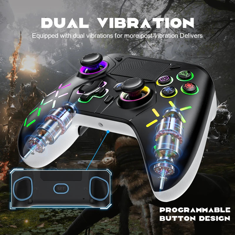 Controlador inalámbrico para consola PS5 compatible con BLACK MYTH WUKONG con vibración dual turbo para accesorios de control de juegos Steam/PC