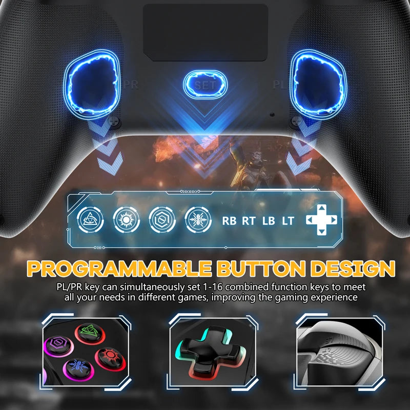 Controlador inalámbrico para consola PS5 compatible con BLACK MYTH WUKONG con vibración dual turbo para accesorios de control de juegos Steam/PC