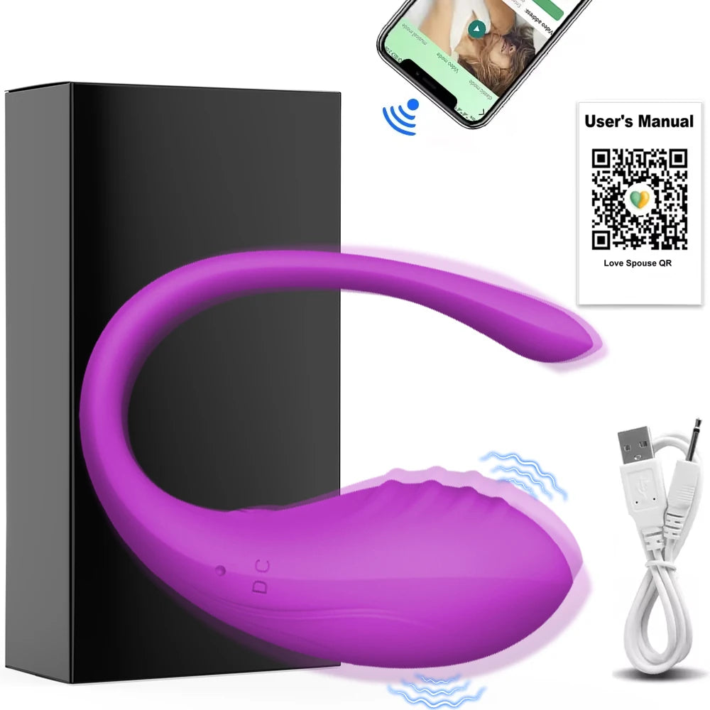 Vibrador inalámbrico Bluetooth para punto G para mujeres, consolador con aplicación de control remoto, huevo vibrador, bragas femeninas, juguetes sexuales para adultos