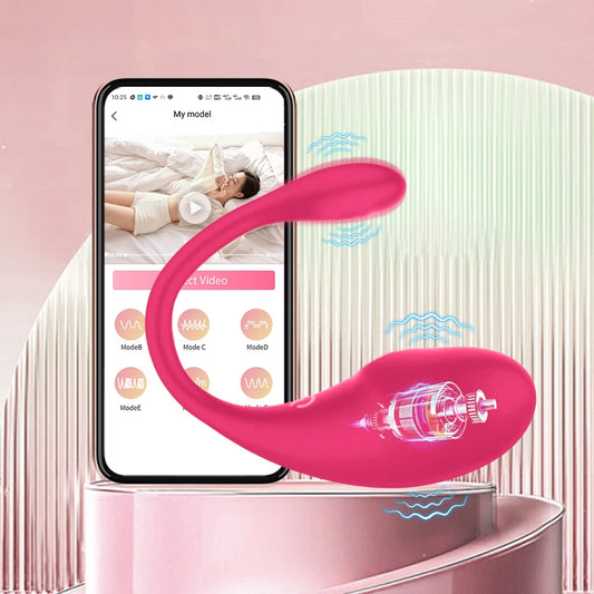 Vibrador inalámbrico Bluetooth para punto G para mujeres, consolador con aplicación de control remoto, huevo vibrador, bragas femeninas, juguetes sexuales para adultos