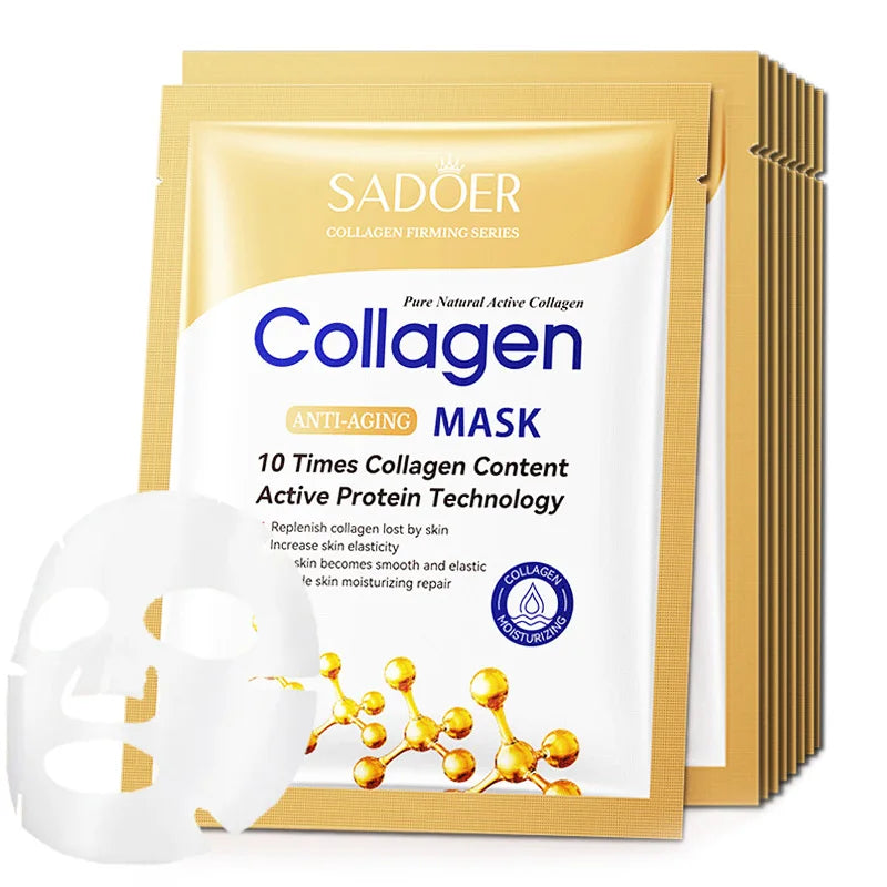 Hyaluronic Acid Collagen Face Mask Moisturizing Firming Brightening Hydrating Facial Masks Oil-control  Korean Skin Care Mask