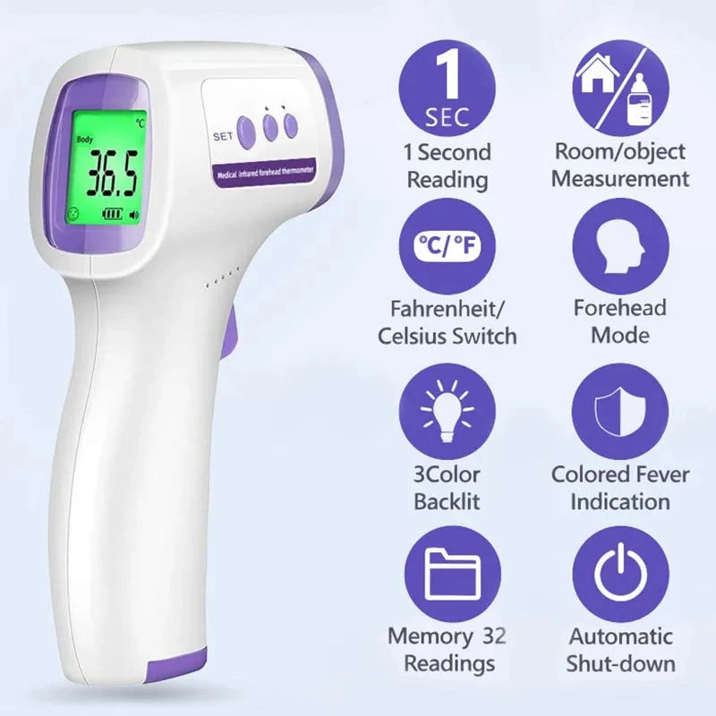 Tensiómetro digital de brazo, termómetro digital de manguito para medir la fiebre, termómetro infrarrojo médico, oxímetro de dedo