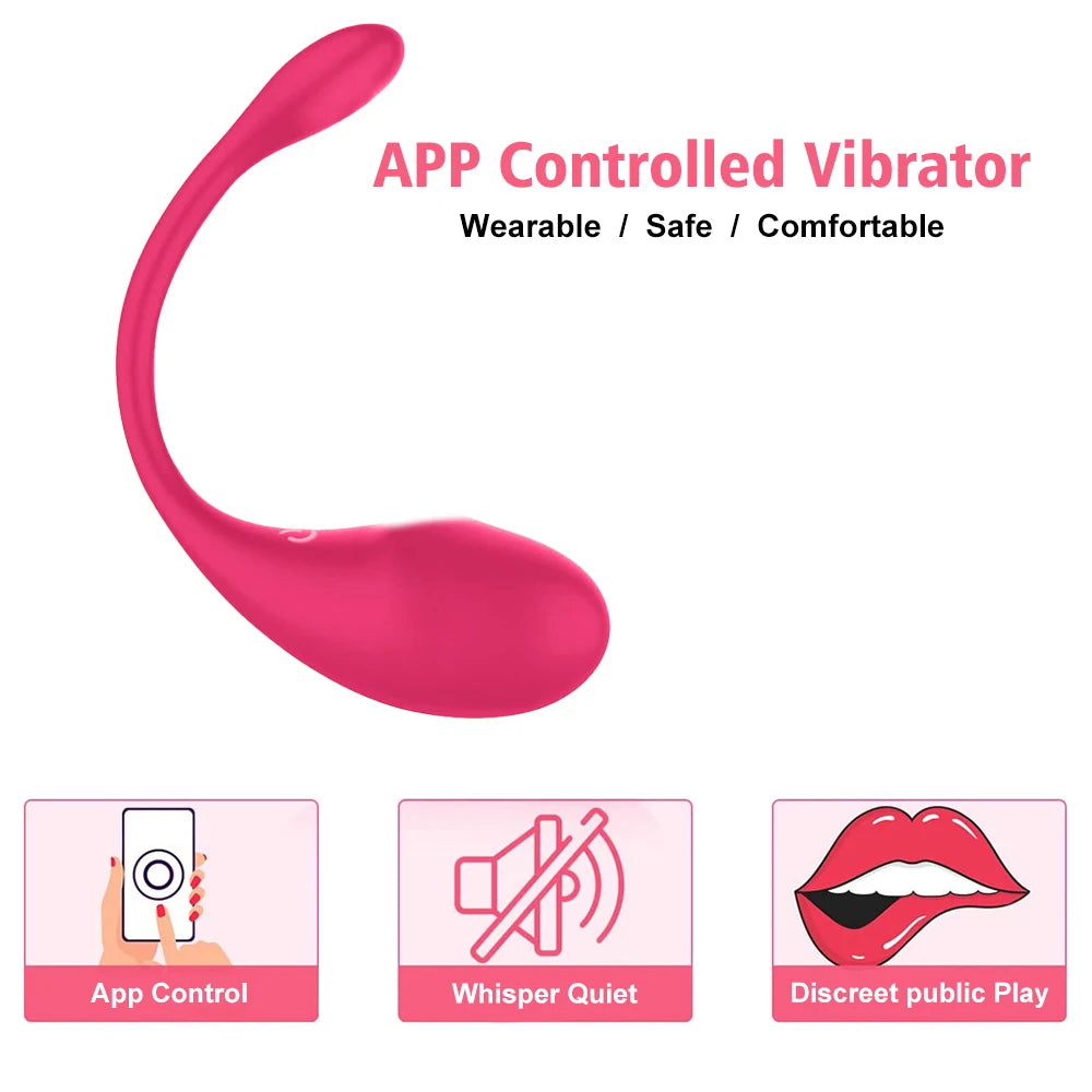 Vibrador inalámbrico Bluetooth para punto G para mujeres, consolador con aplicación de control remoto, huevo vibrador, bragas femeninas, juguetes sexuales para adultos