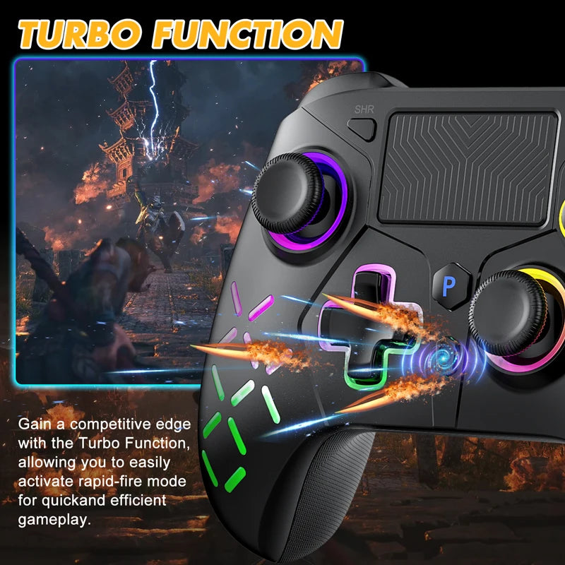 Controlador inalámbrico para consola PS5 compatible con BLACK MYTH WUKONG con vibración dual turbo para accesorios de control de juegos Steam/PC