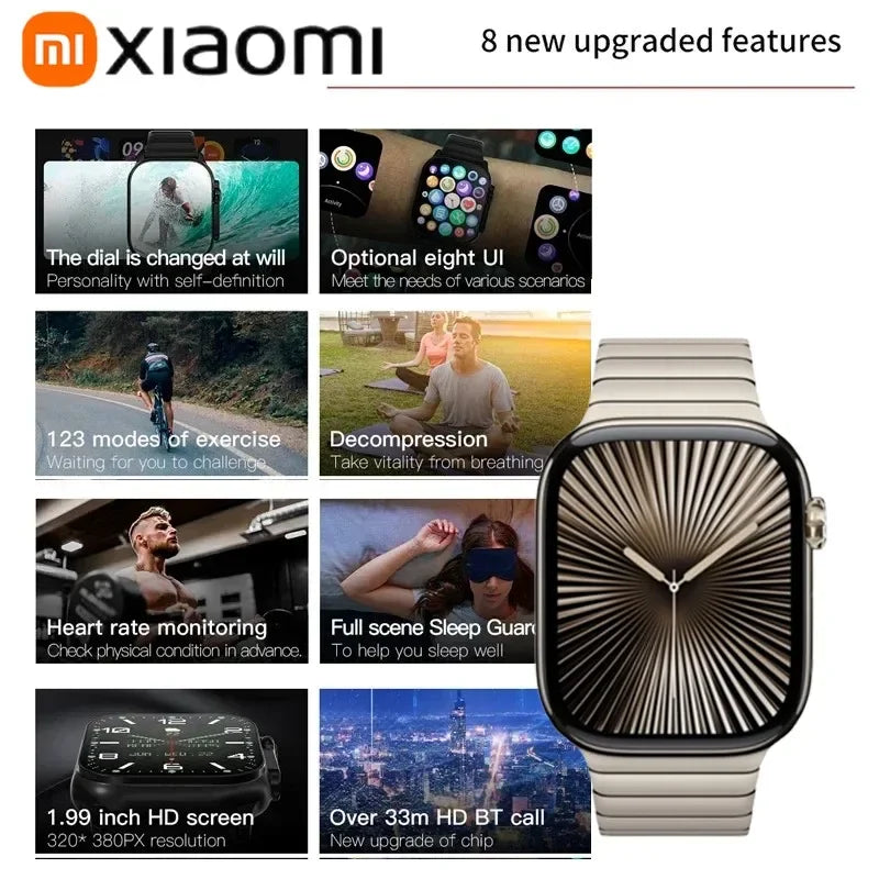 Xiaomi C10 Pro Reloj inteligente de moda NFC resistente al agua para hombres y mujeres Seguimiento GPS Llamadas Bluetooth BT Música Juegos Reloj inteligente de carga inalámbrica