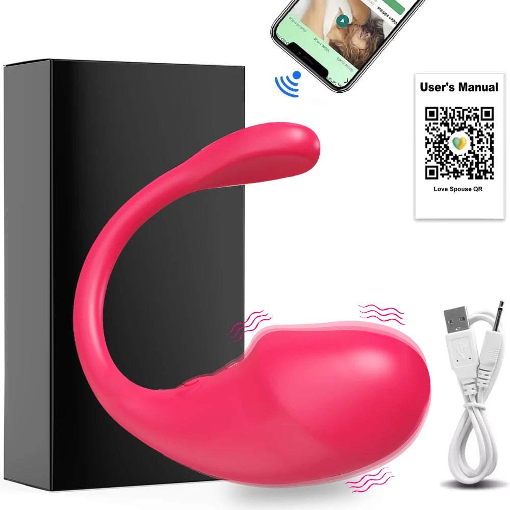 Vibrador inalámbrico Bluetooth para punto G para mujeres, consolador con aplicación de control remoto, huevo vibrador, bragas femeninas, juguetes sexuales para adultos